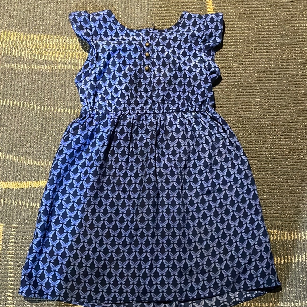 Ruffle Sleeve Butterfly Dress in Blue